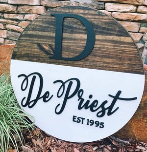 Round Wooden Sign