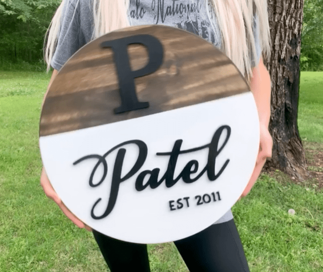 Round Writing Sign Custom Round Wooden Signs with 1/4