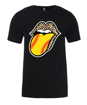 Cheetah Lips Softball T-Shirt
